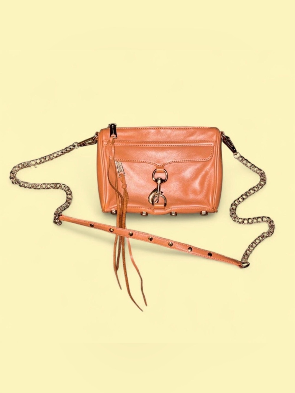 Rebecca Minkoff Brown Leather Gold Hardware Mini Mac Crossbody